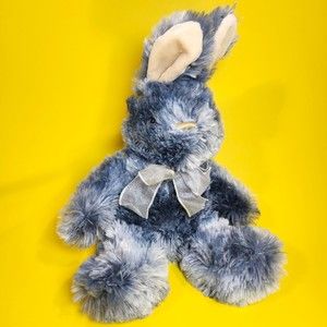 Dan Dee Bunny Rabbit Plush Fluffy Gray Blue Easter 14 in. Toy